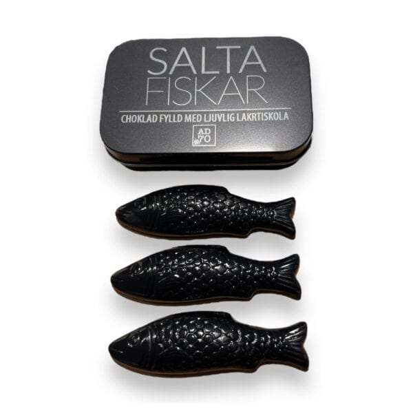 Salta Fiskar i mjölkchoklad och lakritskola